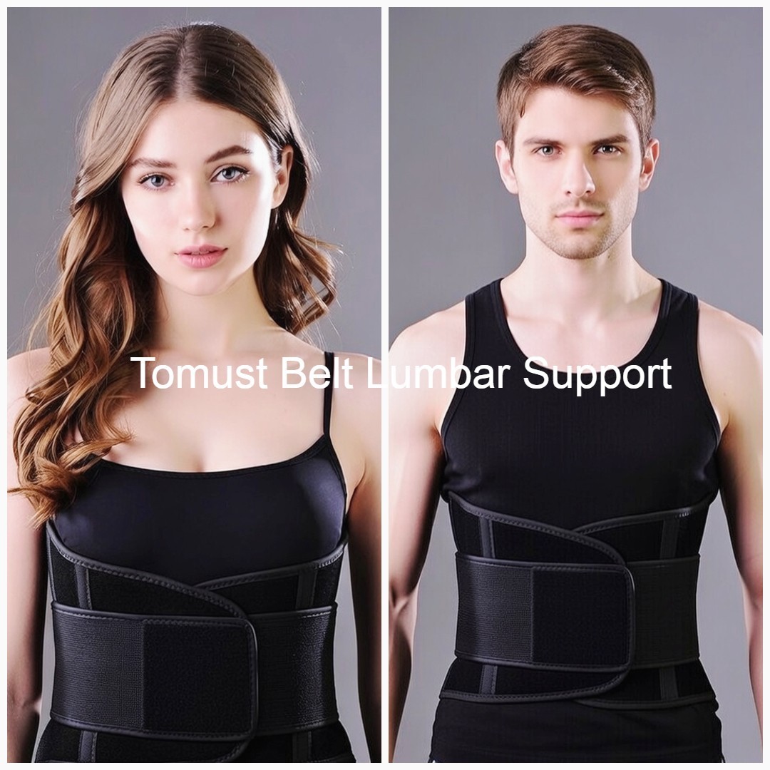 TOMUST Adjustable Waist Belt Lumbar Support for Lower Back Pain Prevention Sz L