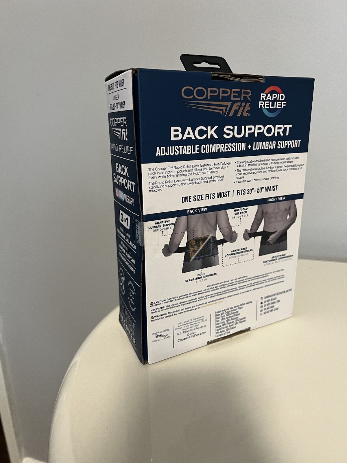 Copper Fit BACK SUPPORT Adjustable Compression+Lnmbar Support