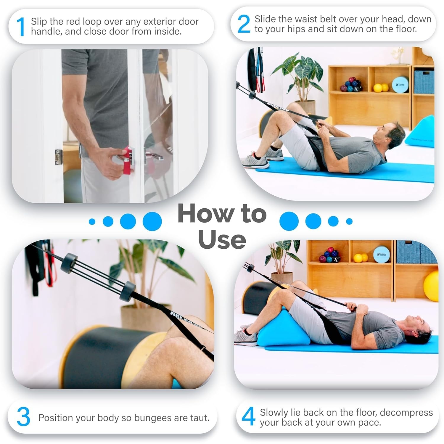Lightweight Spinal Traction Device for Effective Lower Back Support Over 230 lbs
