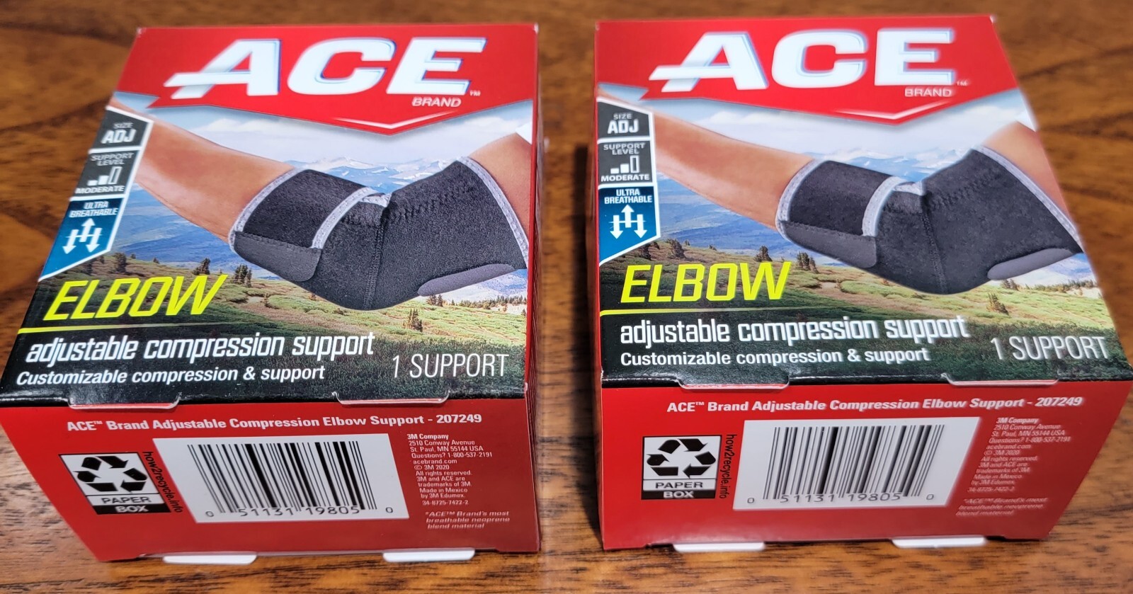 3M ACE Elbow Support One Size 1 Each Adjustable Compression Support. 1 Box