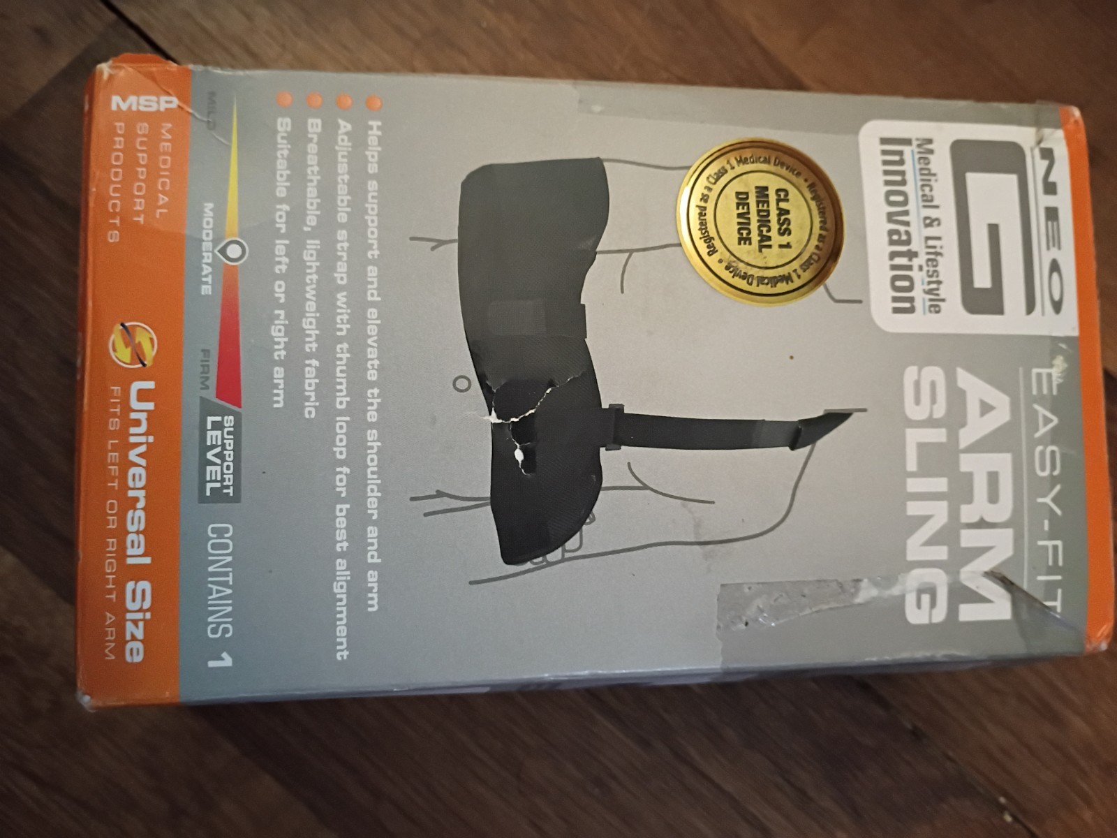 Neo G Easy-Fit Arm Sling W/Adjustable Strap Brand New Open Box