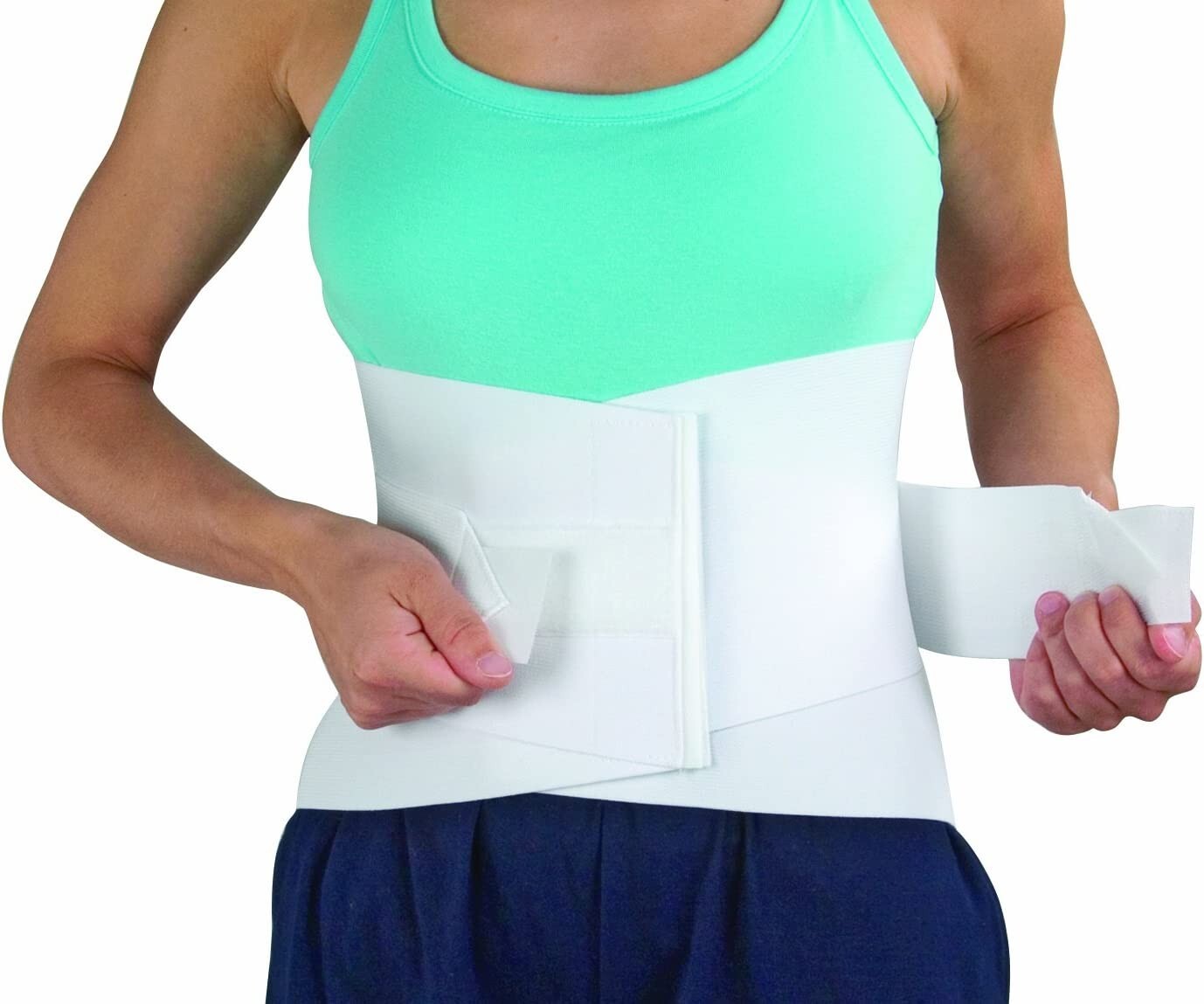 White Lower Back Pain Relief Lumbar Brace Waist Support Orthopedic Elastic Belt
