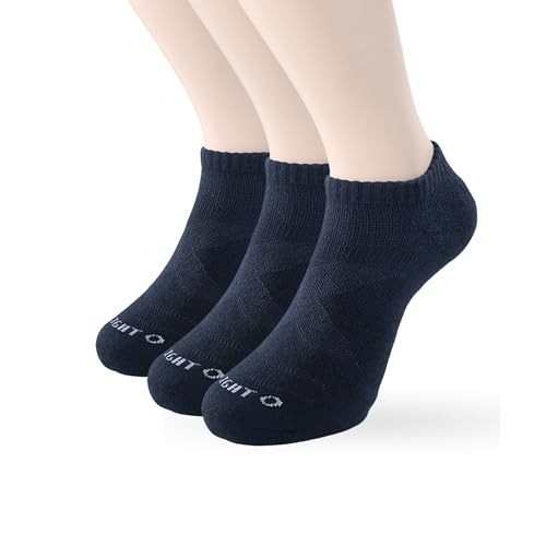 Black Ankle Socks for Women Men (3-Pack) – Cushioned Moisture Wicking Medium