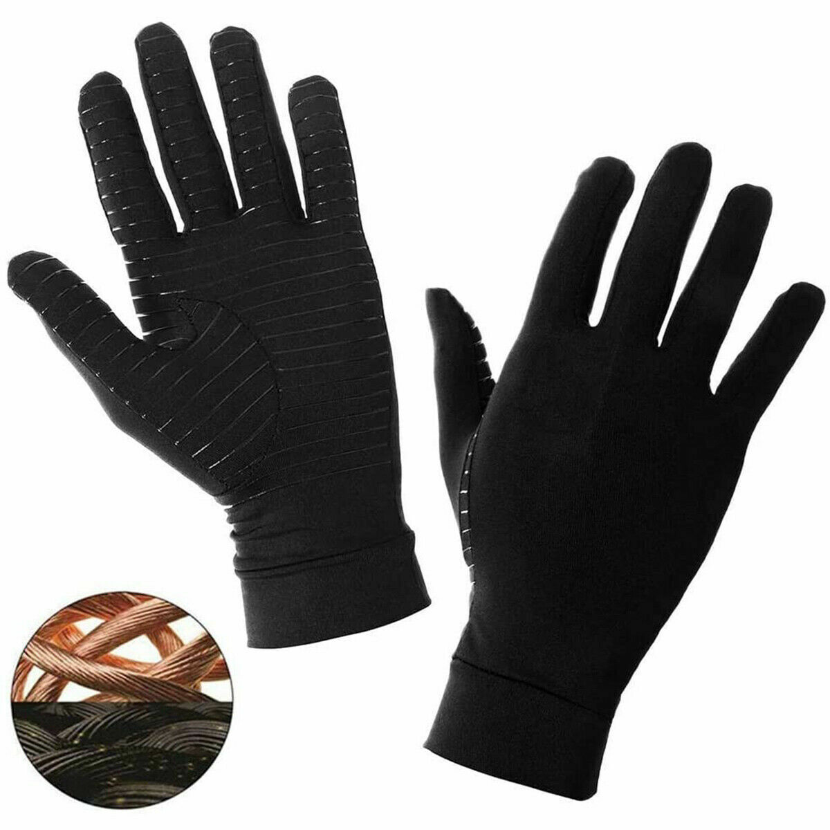 Copper Compression Arthritis Gloves Hand Wrist Support Brace Joint Pain Relief
