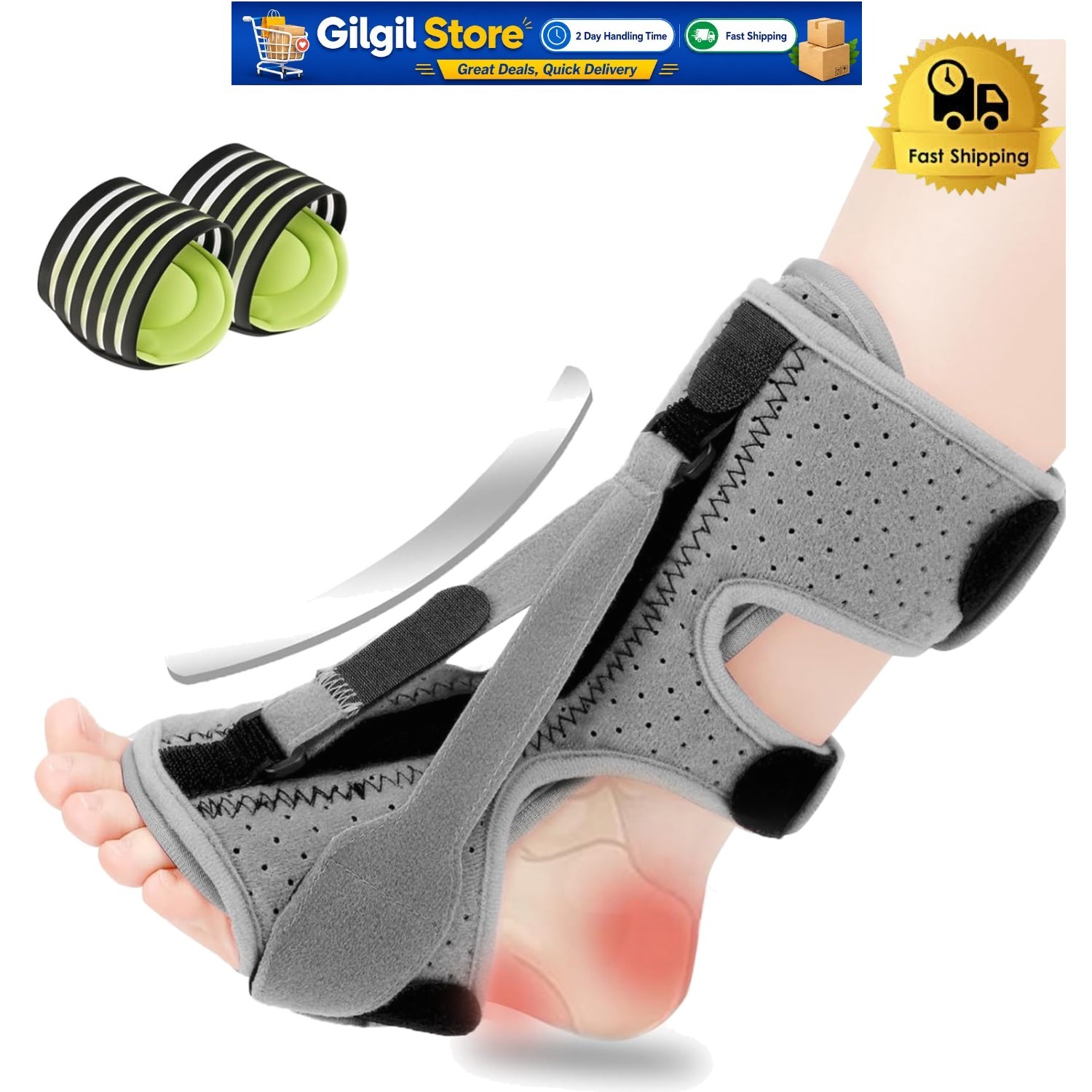 Breathable Plantar Fasciitis Night Splint – Fits Left & Right Foot Comfortably
