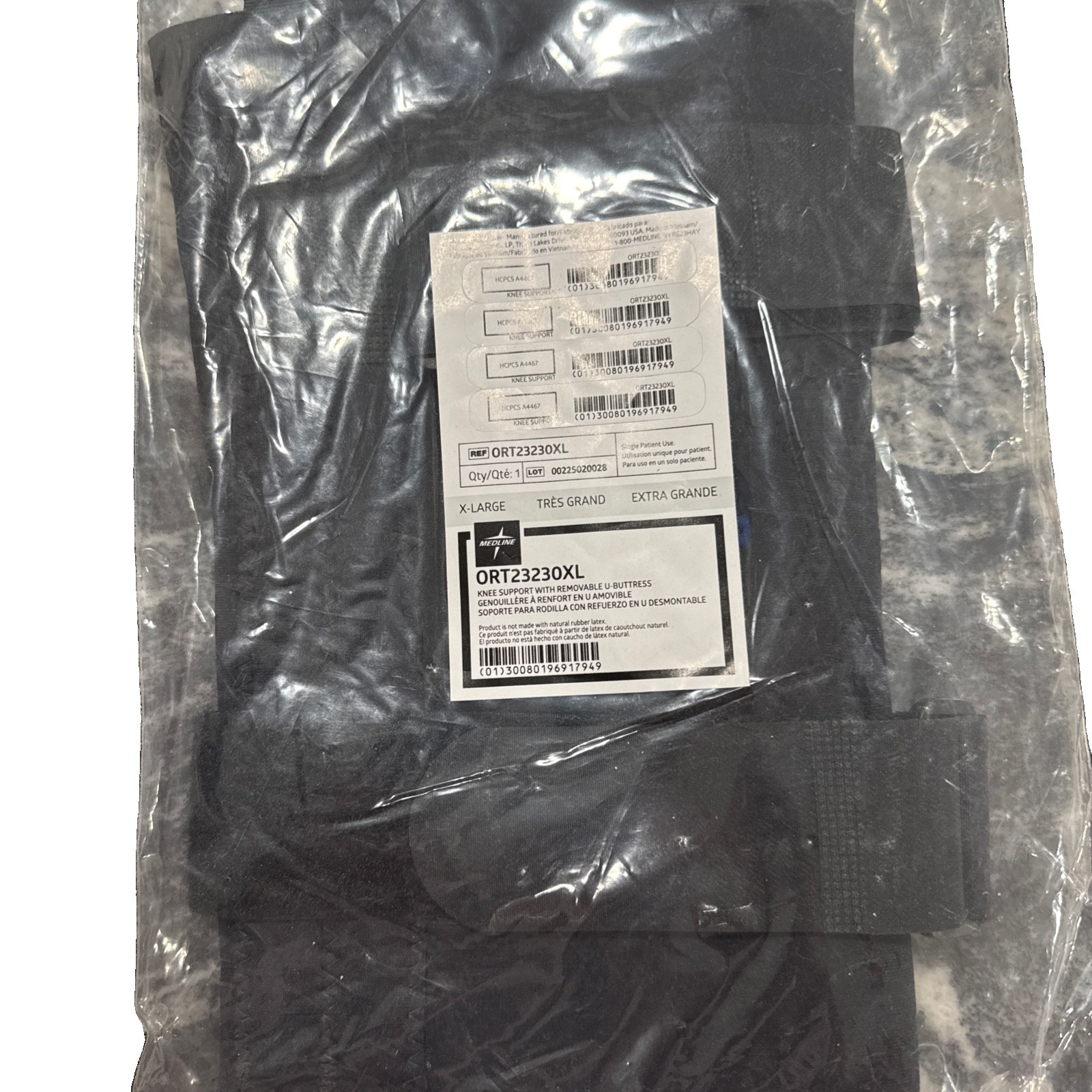 Medline Knee Support, ORT23230XL, Adult Size X-Large, New(No Box)