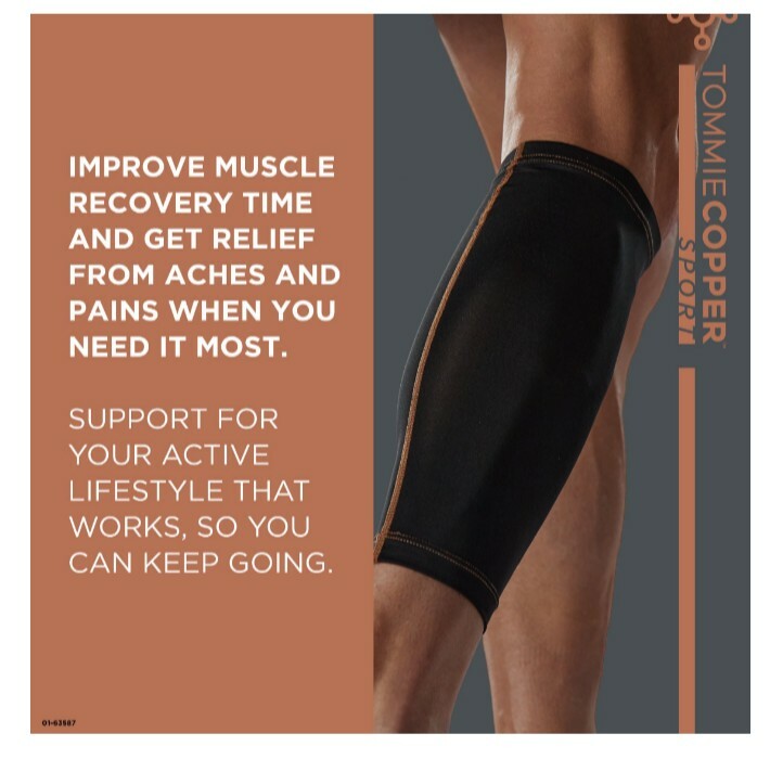 Men & Women Tommie Copper Sport Compression CALF Sleeve Pain Relief.One size S/M