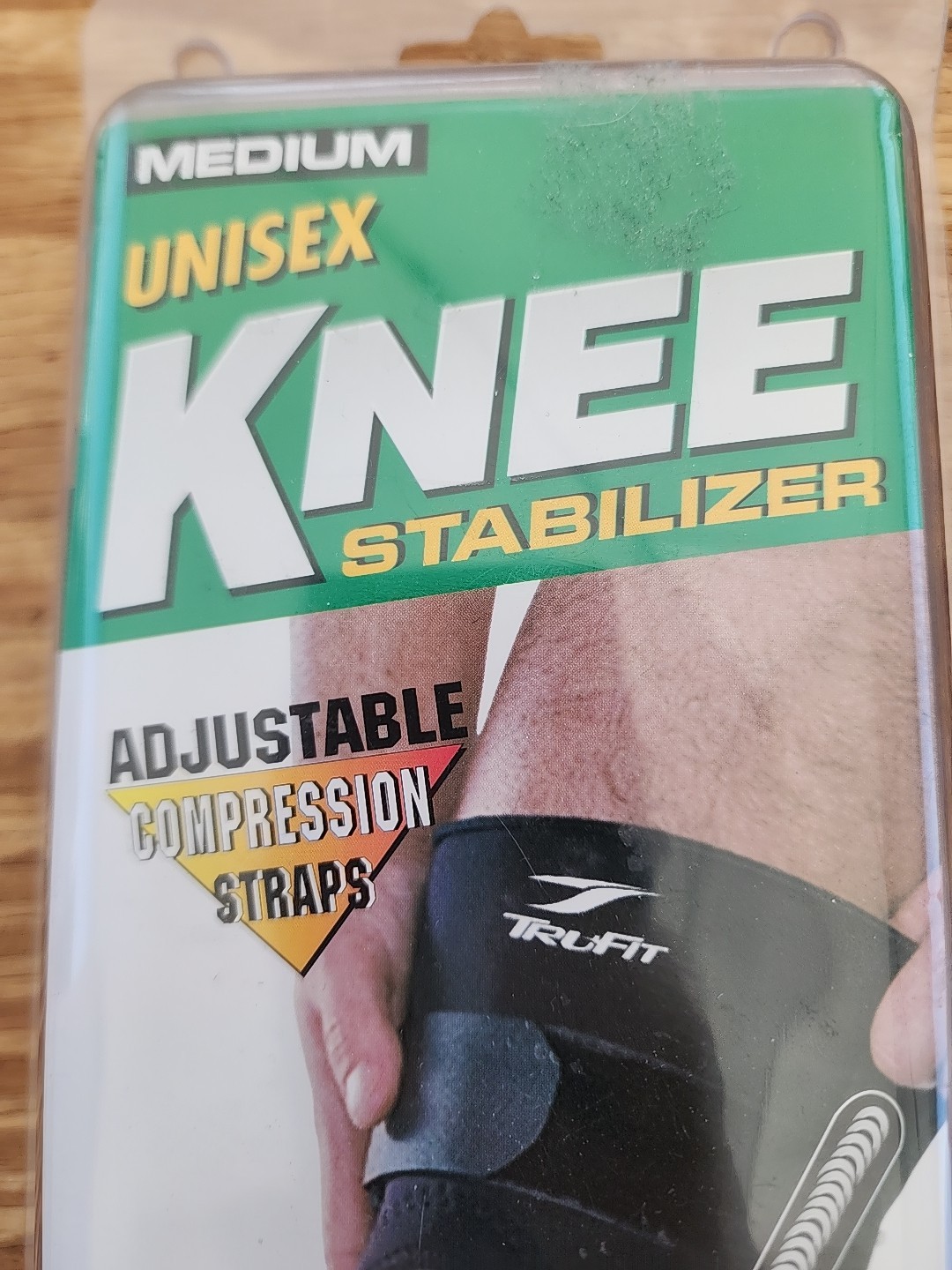 TRUFIT* 1pc KNEE STABILIZER COMPRESSION STRAPS Terry Lined METAL STAYS Medium