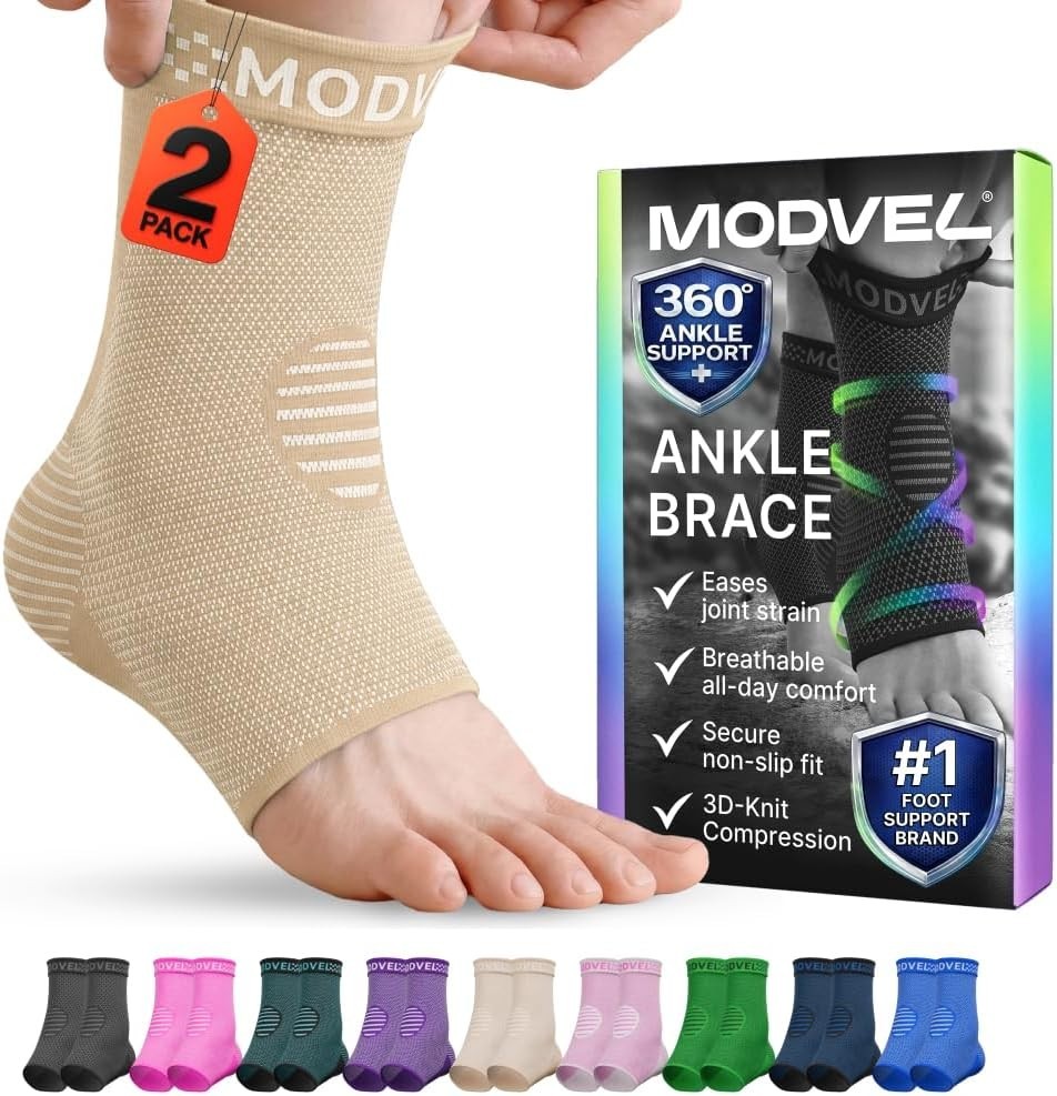 Compression Ankle Support Sleeves for Men & Women – Two-Pack X-Large