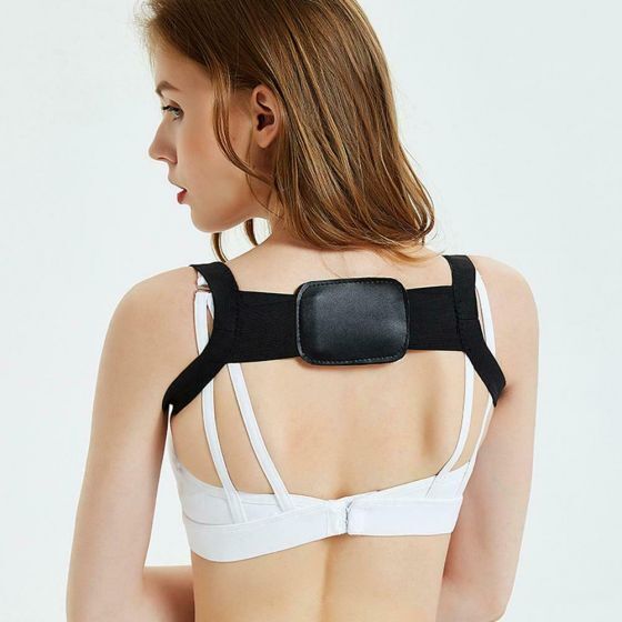 Adjustable Back Support Belt Posture Corrector for Men & Women, Black, S Size