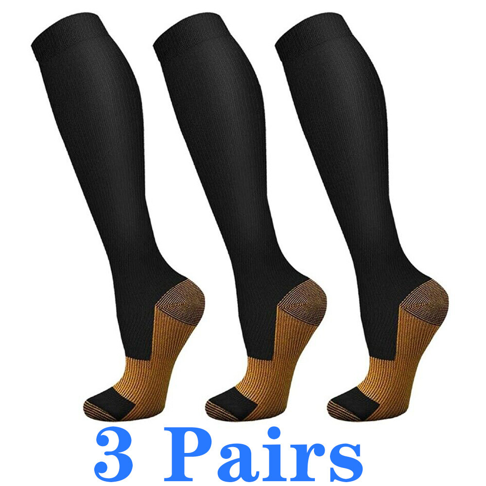 Mens Compression Socks 20 30 Mmhg Black Diabetic Socks Calf Spine Decompression