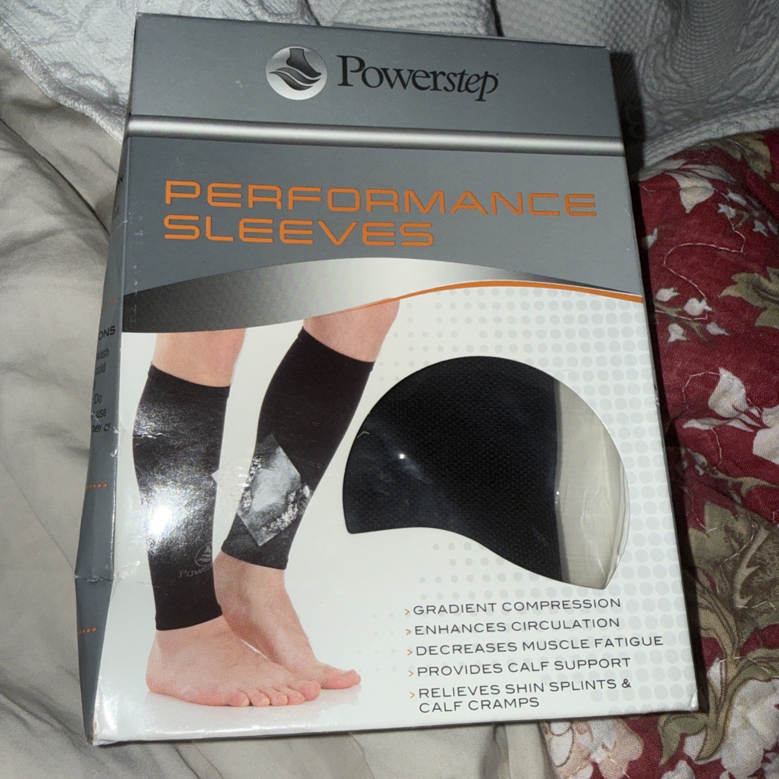 💗 POWERSTEP Mens PERFORMANCE SLEEVES & RECOVERY SOCKS, BLACK, SIZE L large NEW