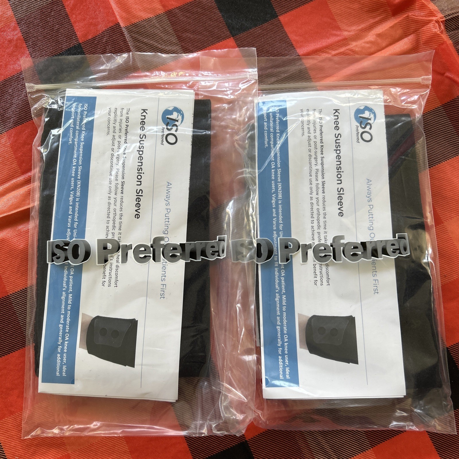 ISO Preferred ISO-KN208 Universal Size Knee Suspension Sleeves Lot Of 2! New*