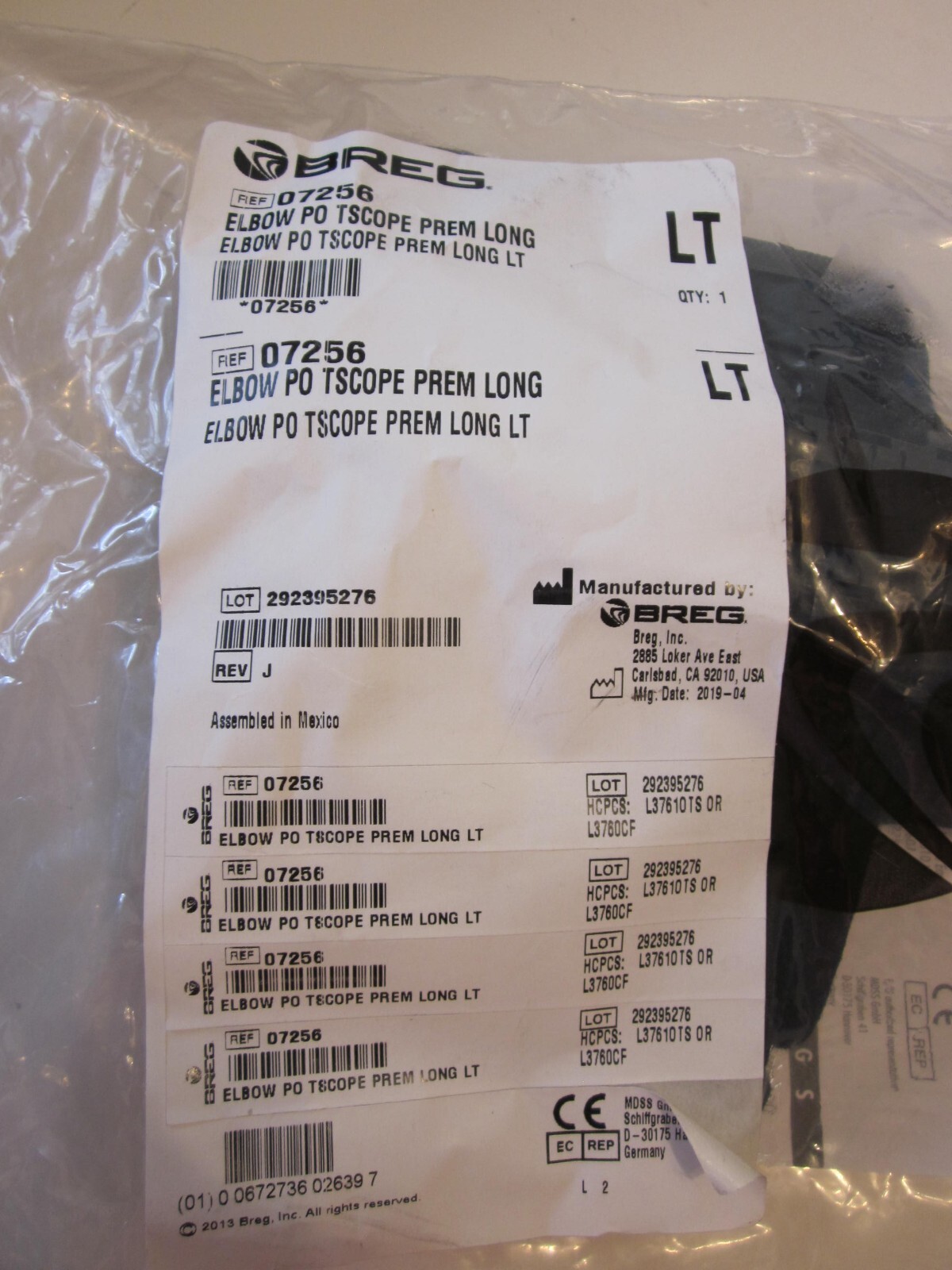 BREG 07256 ELBOW PO TSCOPE PREM LONG LEFT