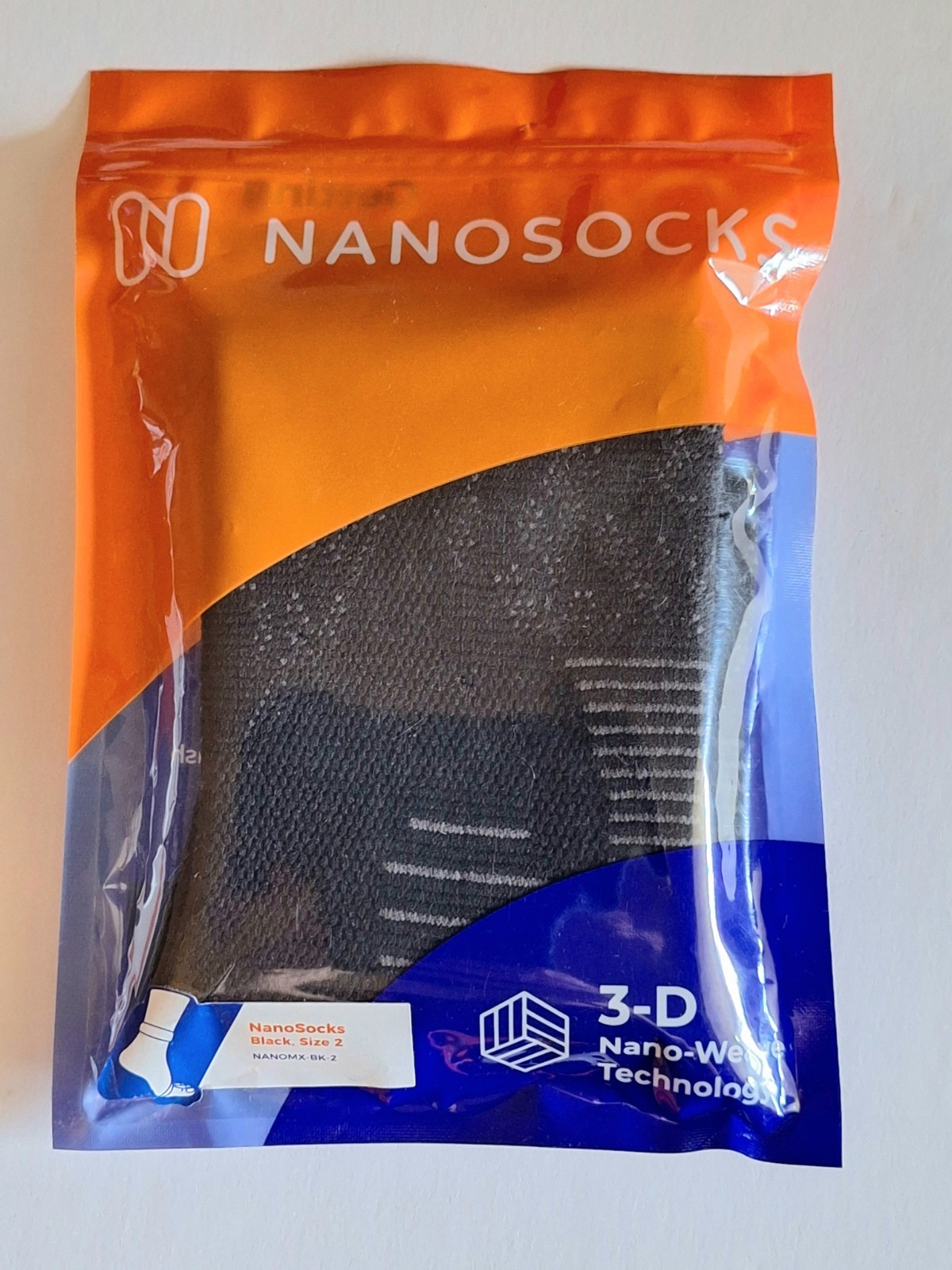 4 Pairs Nanosocks 3D Nano-Weave Technology BLACK Size 2 Medium – Compression