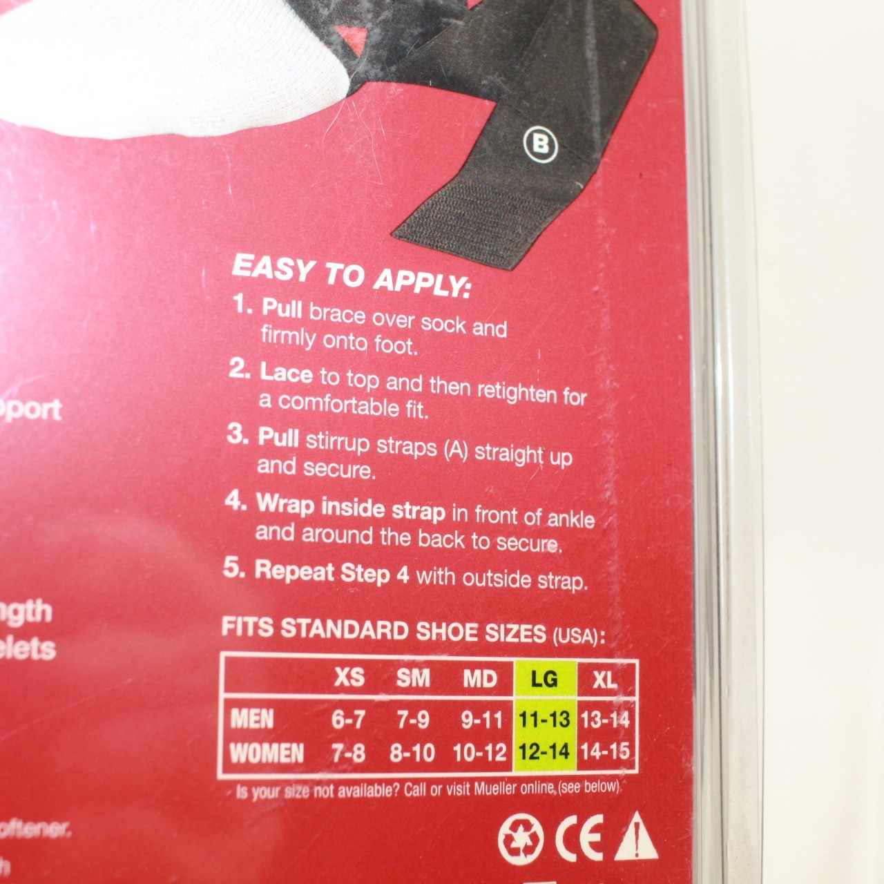 Mueller Size LARGE Soft Ankle Brace With Straps – 213LG – NIB – 1 Brace RT or LT