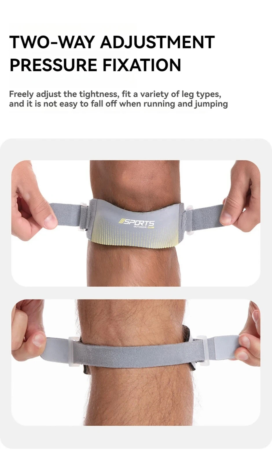 Stryde Precision Strap Knee Brace Silicone Pad Adjustable Breathable Sport