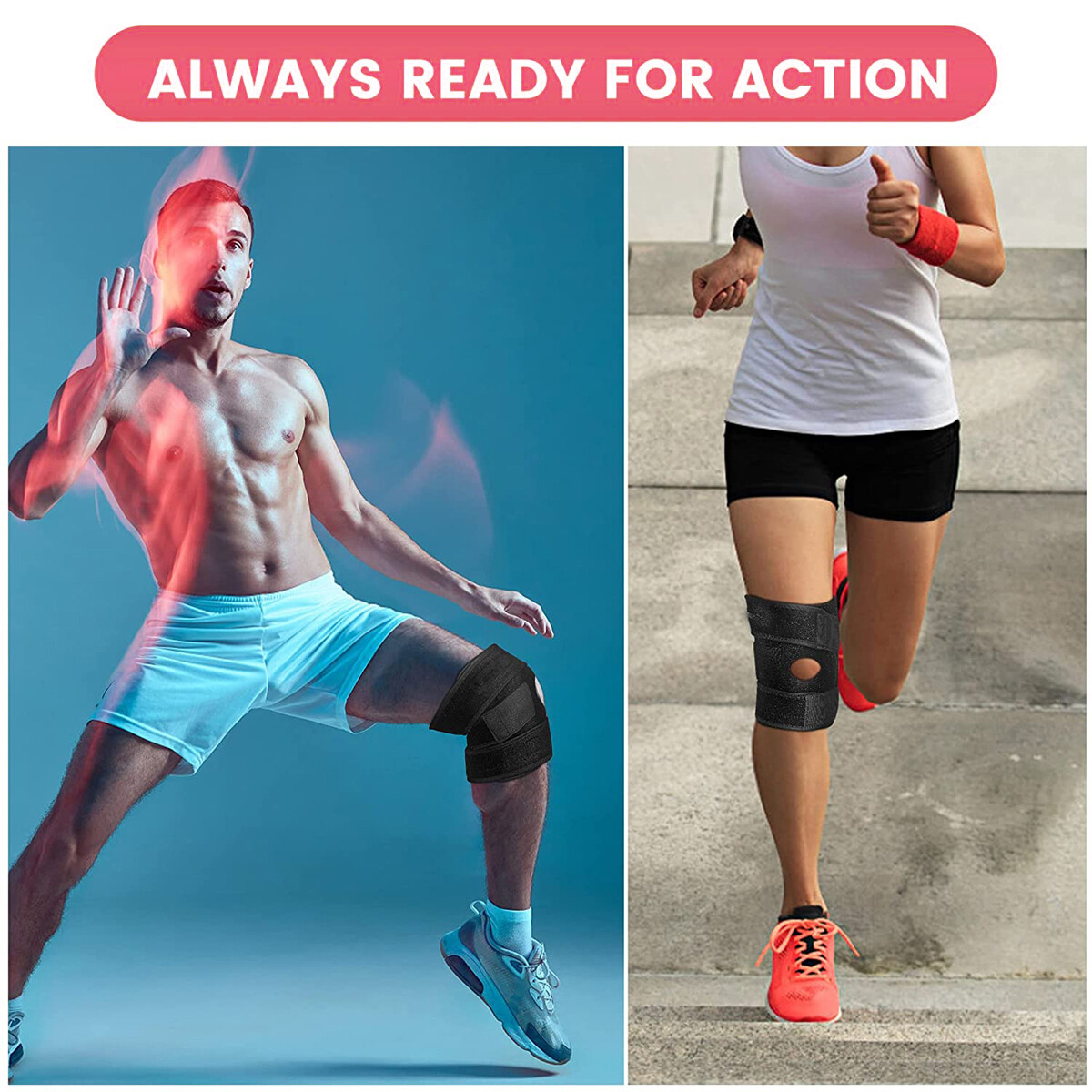 Knee Brace Support Compression Patella Meniscus Sport Joint Pain Arthritis Wraps