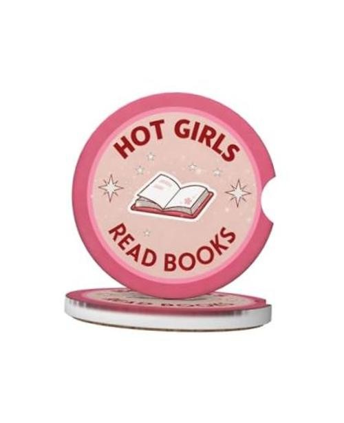 Ceramic Car Cup Coasters 2PCS – | with Cork Back & Finger 2.56inch Hot Girl