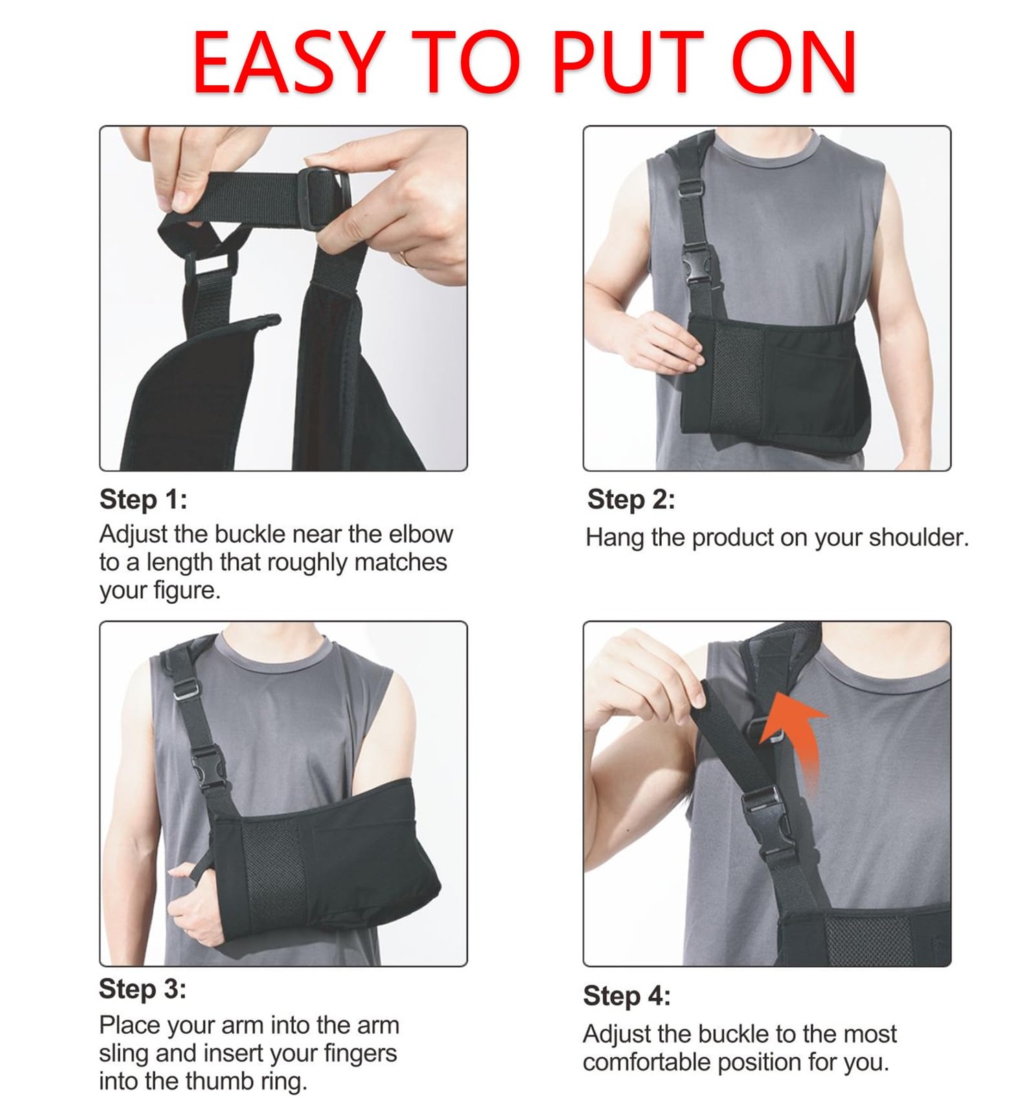 Arm Sling Shoulder Immobilizer with Pocket, Breathable Comfortable Sling for …