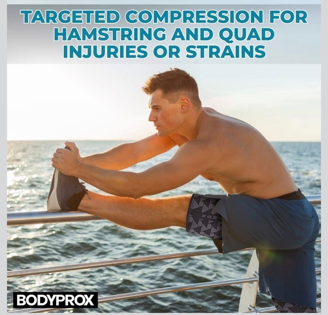 BODYPROX Thigh Compression Sleeves (2 Pack) for Hamstring and Quad Support