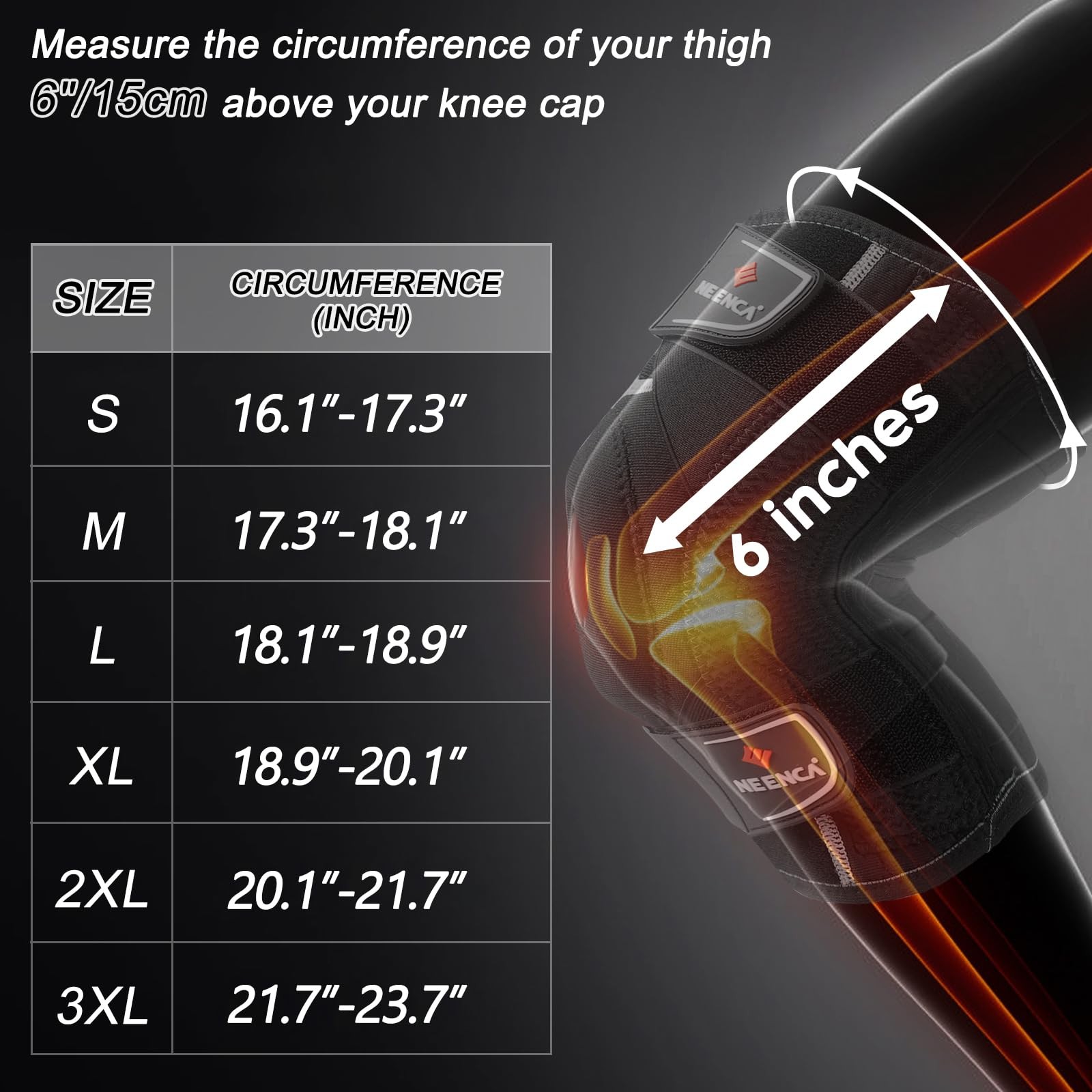 NEENCA Knee Brace Hinged Knee Support Patented X-Strap Fixing System HX-044-XXL