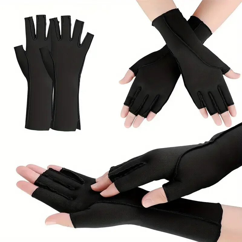 3 Pairs Arthritis Compression Gloves Outside Seams Fingerless Compression Gloves