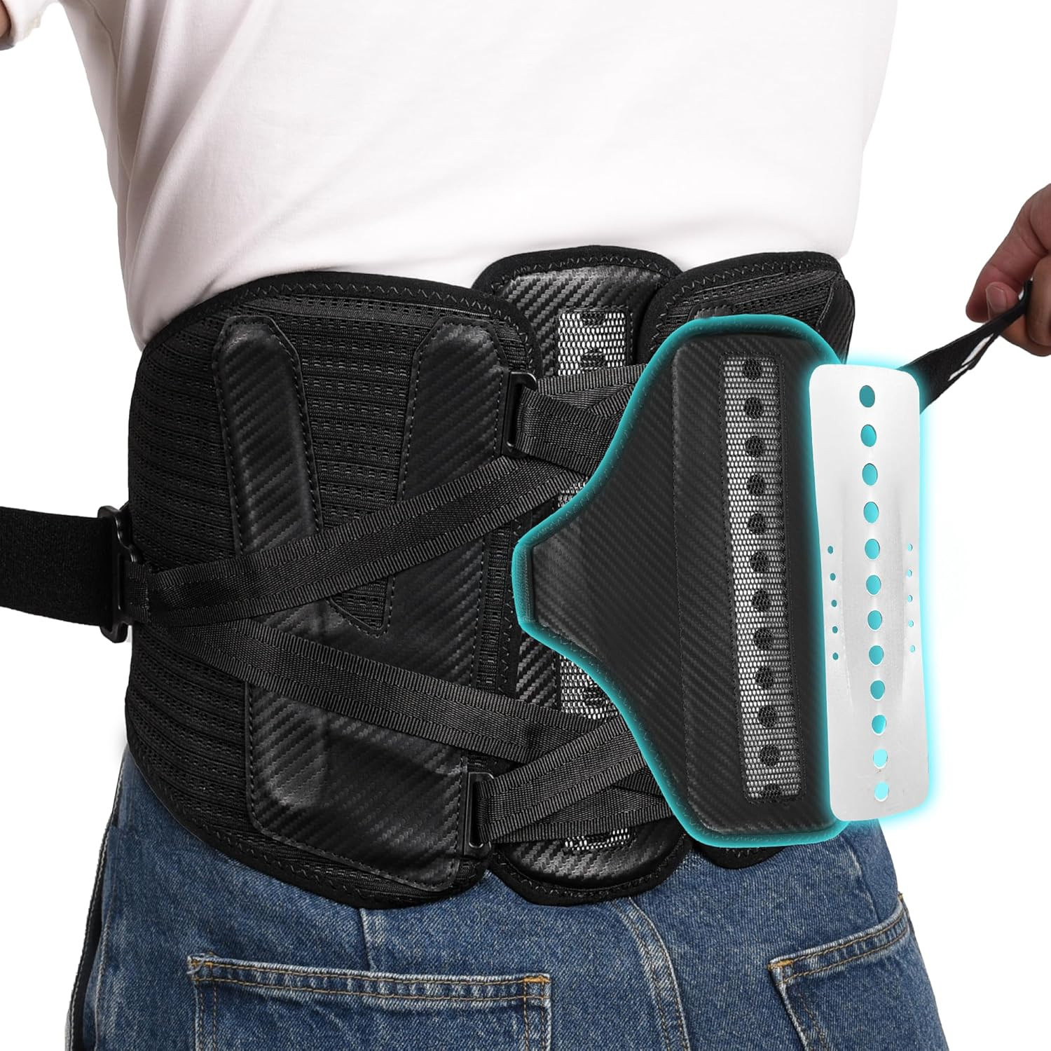 Wide and Strong Back Brace for Lower Back Pain Relief,Back Support Brace for Men