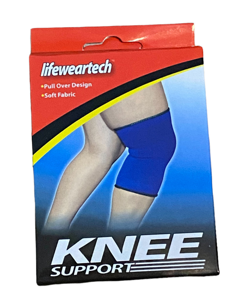 Set of 2 – Nylon Sleeve Knee Support Brace (Pull Over) w/ Elastic – Unisex Blue