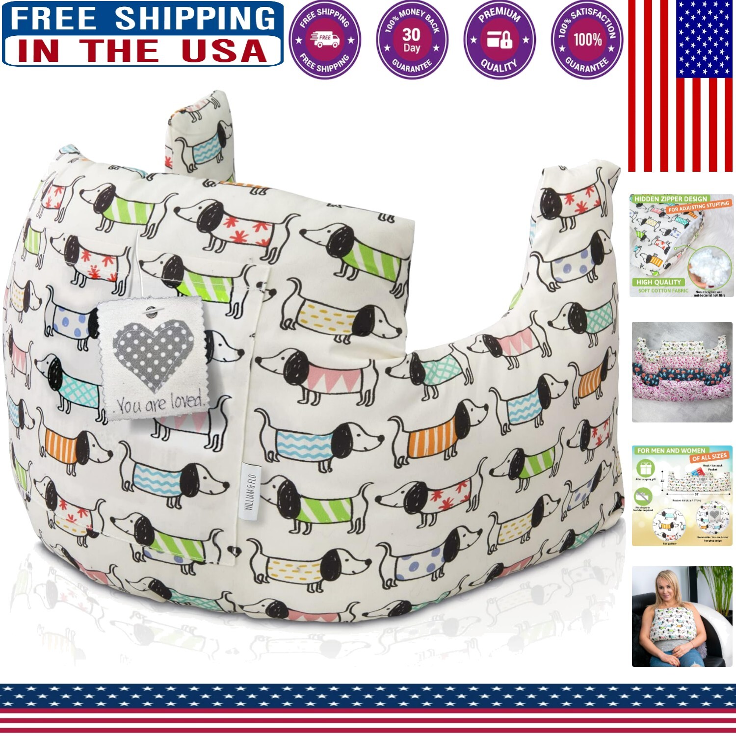 Cartoon Design Post Surgery Support Pillow for Mastectomy & Hysterectomy Care