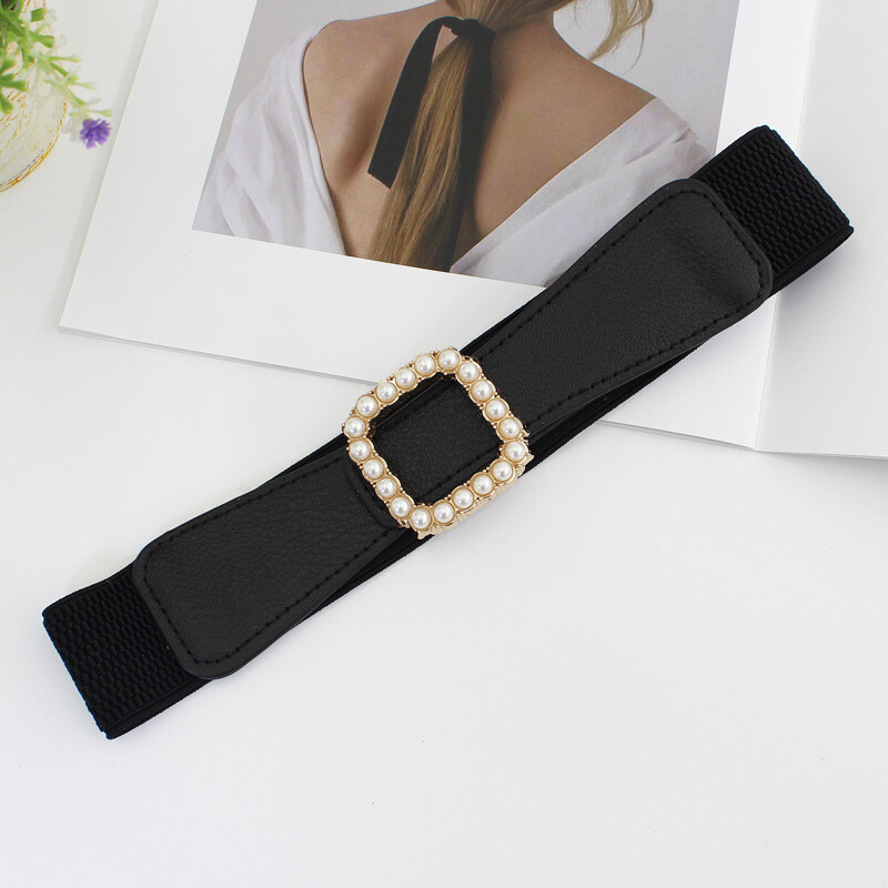 Fashion Elastic Waistband Wide Waist Stretch Belt For Women Dress Coat B~;z