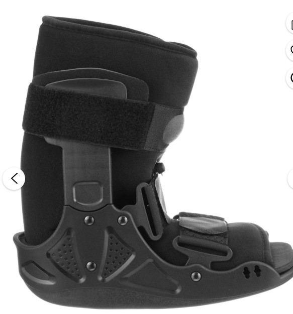 McKesson Black Air Walker Boot LARGE Hook and Loop for Either Foot 155-79-95525