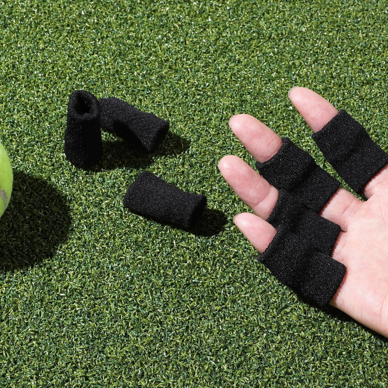10Pcs Black Sport Finger Sleeves, Finger Sleeves Protectors, Elastic Finger S…
