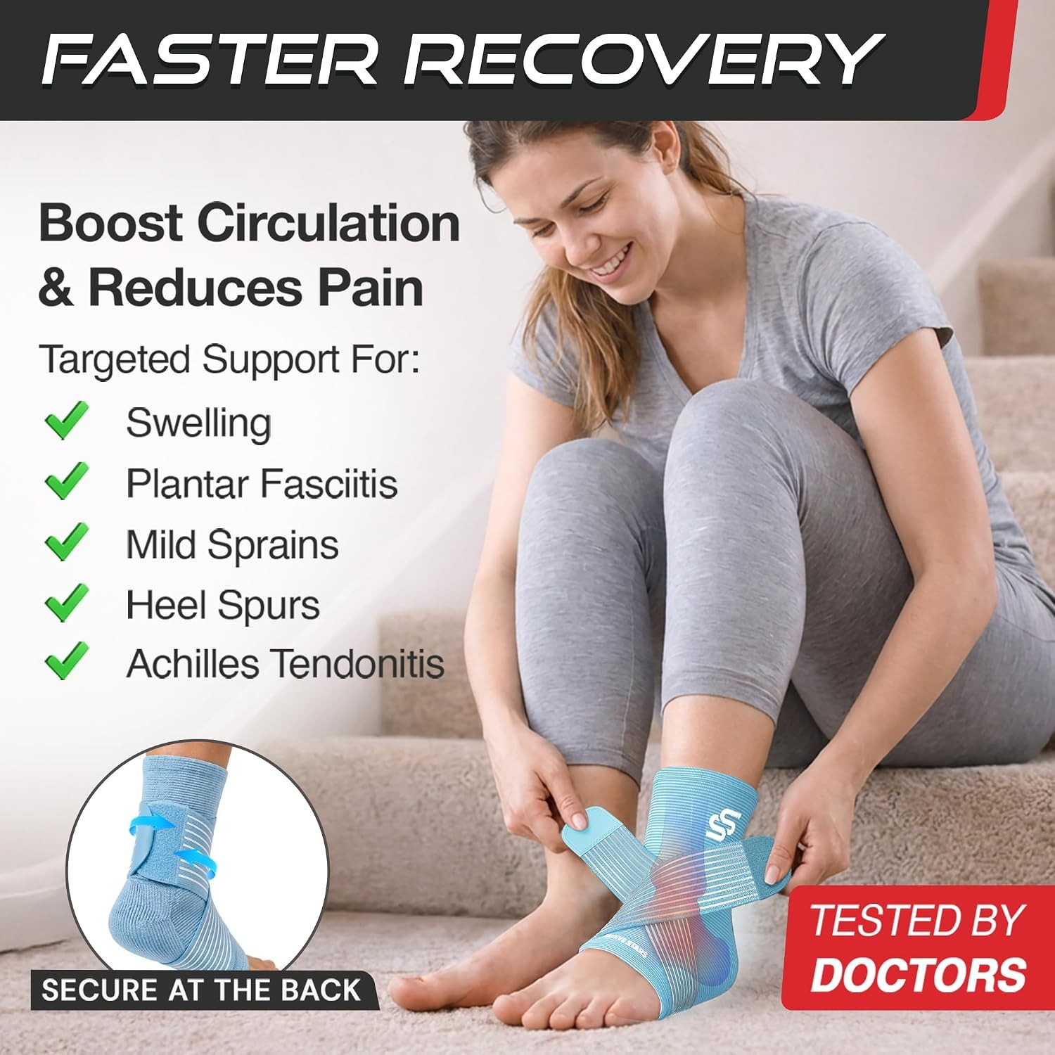 Sleeve Stars Ankle Brace for Women & Men, Ankle Wrap for Sprain, Compression