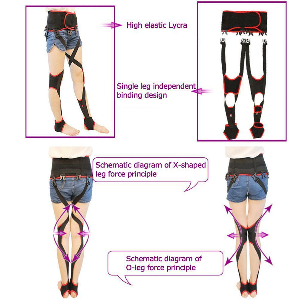 Adult Unisex O-leg X-leg Figure Correction Belt Strap Slim Legs Corrector Black