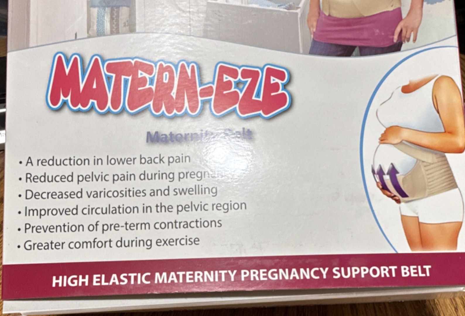 MATERN-EZE Maternity Support Belt XX-Large Pink Adjustable Back Brace AFT-T003