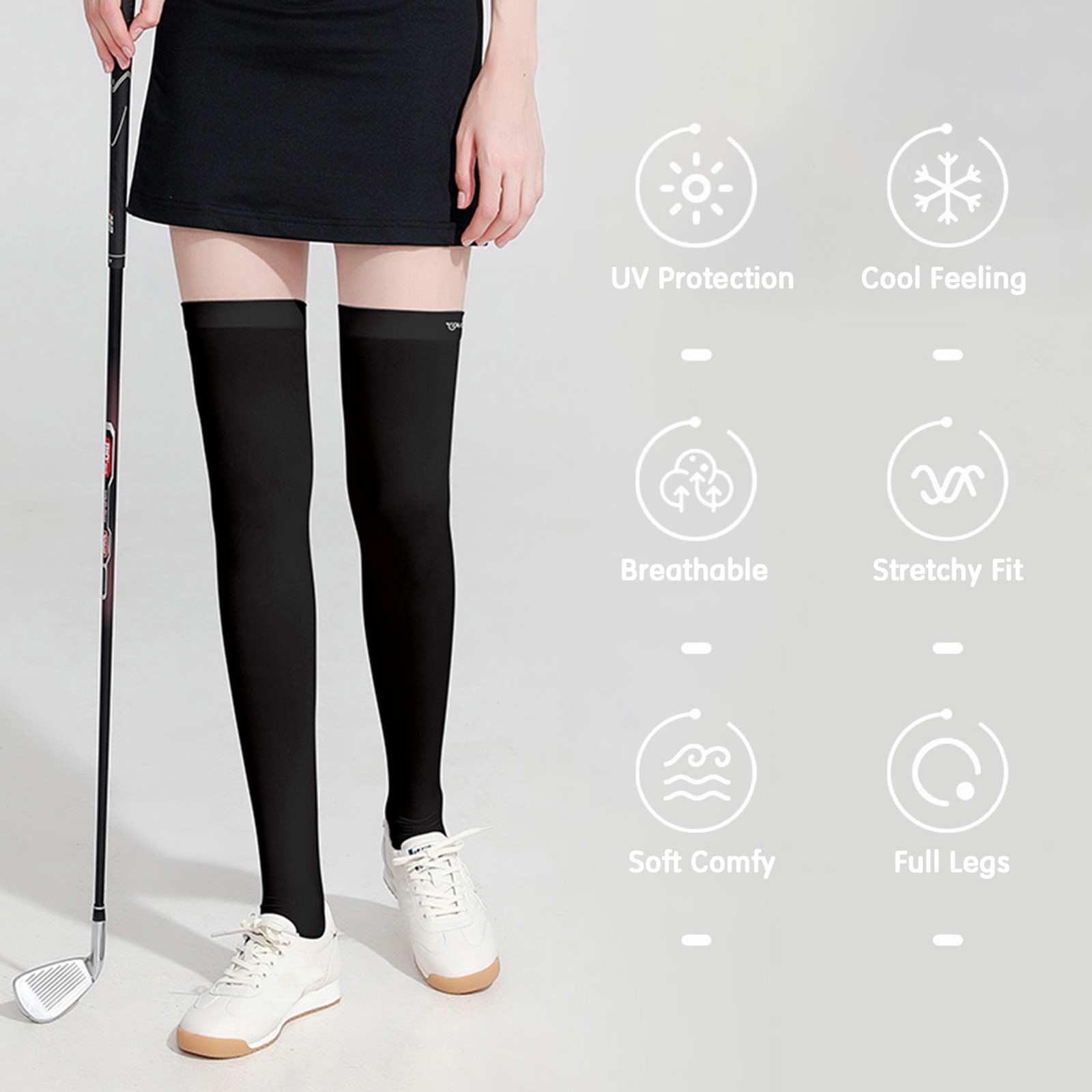 Sun Sleeves Leg Sleeves UV Protection Open Heel Cooling Sleeves Stockings F AWNV