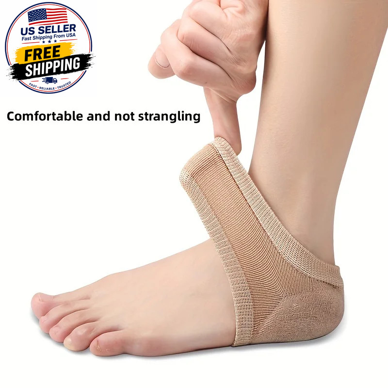 Gel Heel Protector Sleeve Silicone Heel Pads Heel Cups Plantar Fasciitis Support