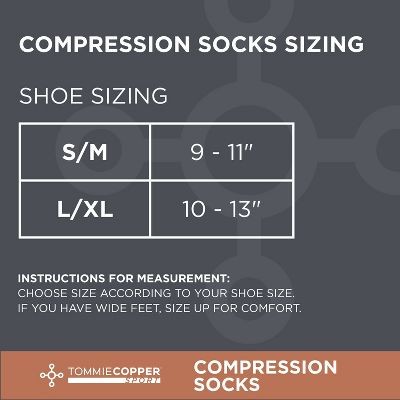 TOMMY COPPER COMPRESSION KNEE SUPPORT HIGH SOCK 2PK- SIZE L/XL – BLACK