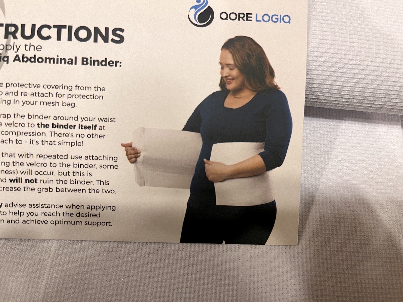 QORE LOGIQ Plus Size Abdominal Binder Post Surgery for larger Men + Women -3XL