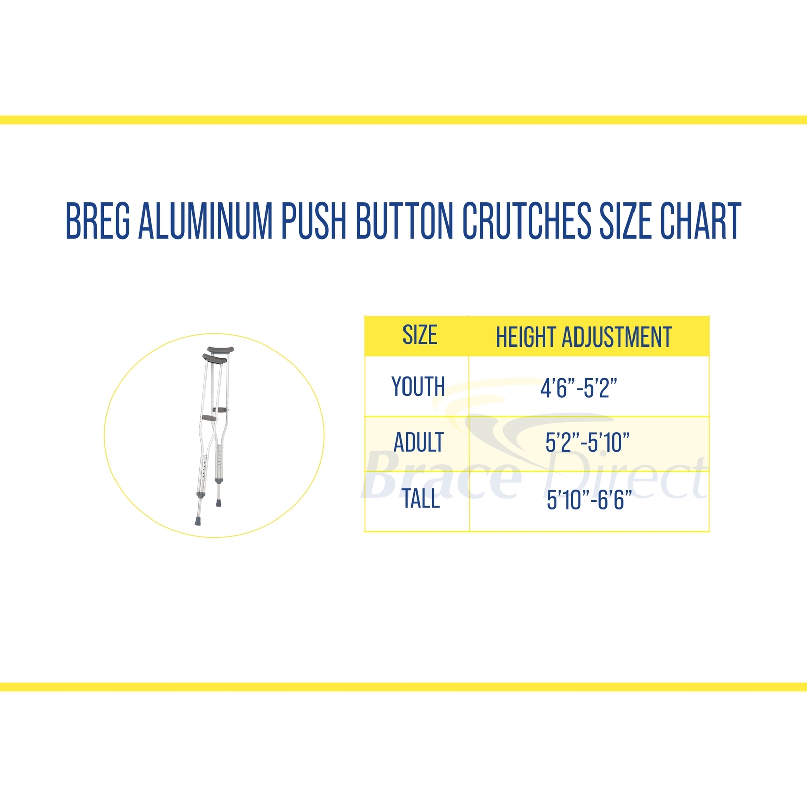 Breg Aluminum Push Button Crutches