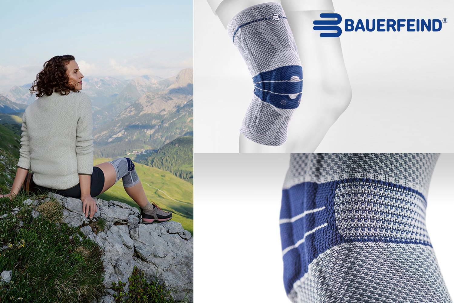 Bauerfeind GenuTrain Size 3 Hinge Knee Joint Brace Patella Support Sleeve ACL