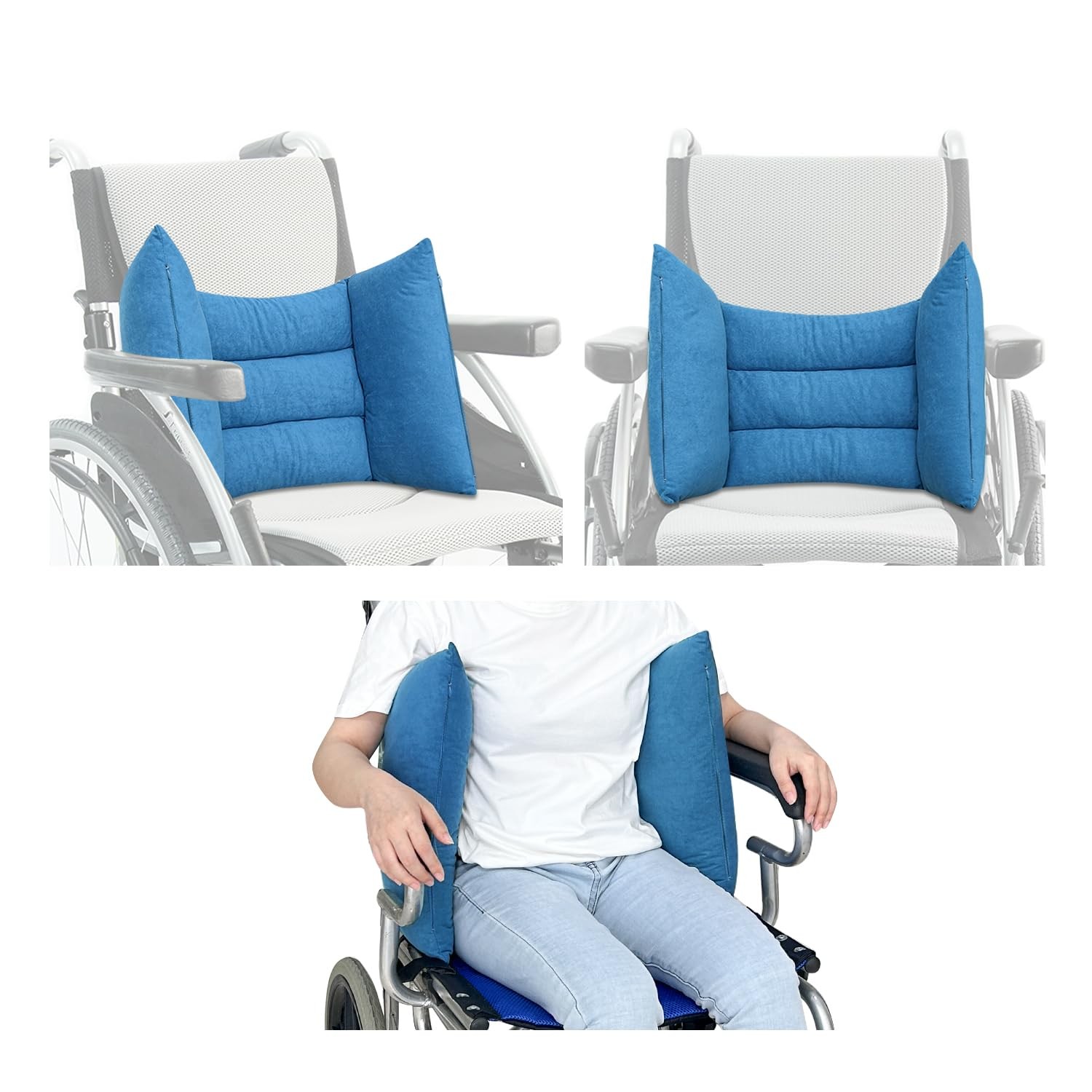 KAVIL Lateral Support for Wheelchair Back Cushion Pressure Blue