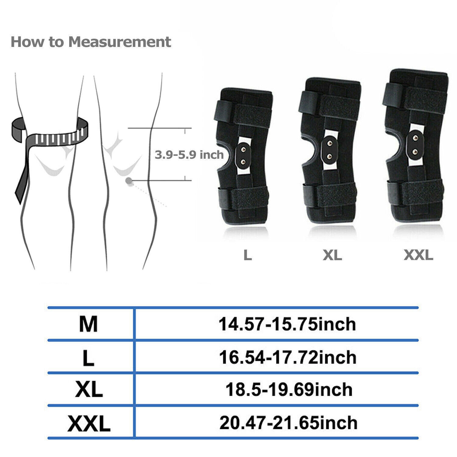 Hinged Knee Brace Compression Sleeve Joint Support Open Patella Stabilizer Wrap