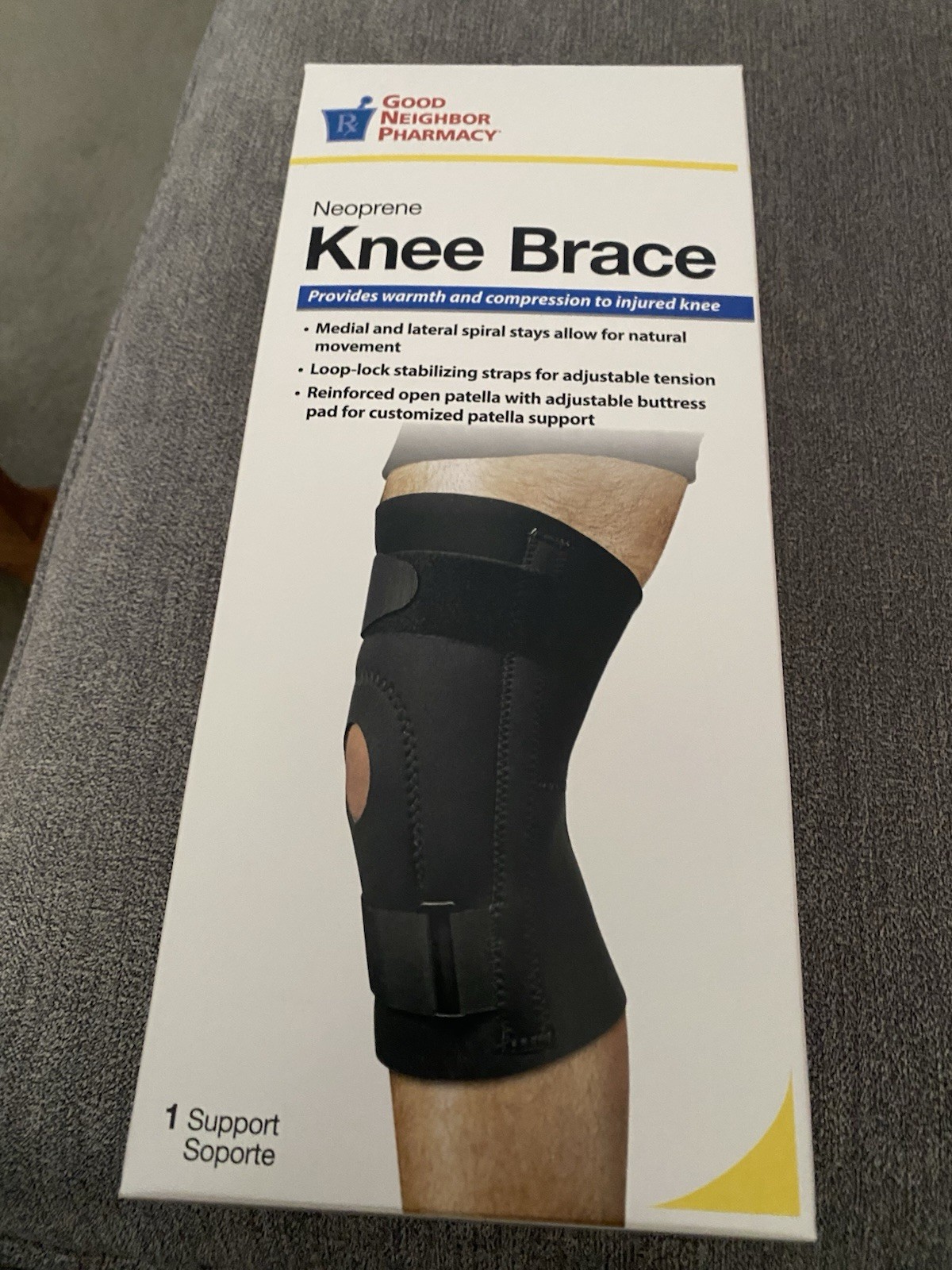 Good Neighbor Pharmacy Neoprene Knee Brace Sz XL Black Open Patella Reinforced