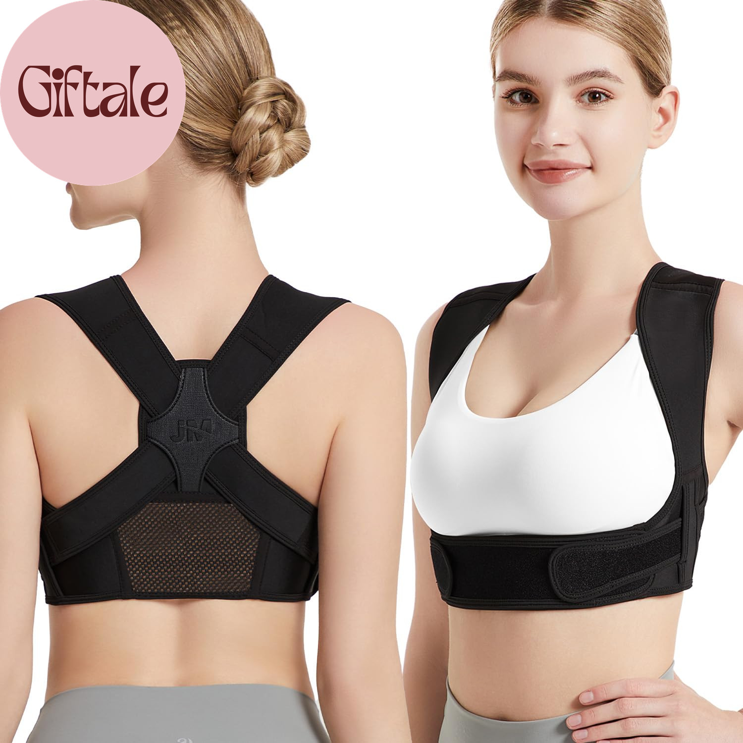 Posture Corrector Back Brace Adjustable Shoulder Support Black S M