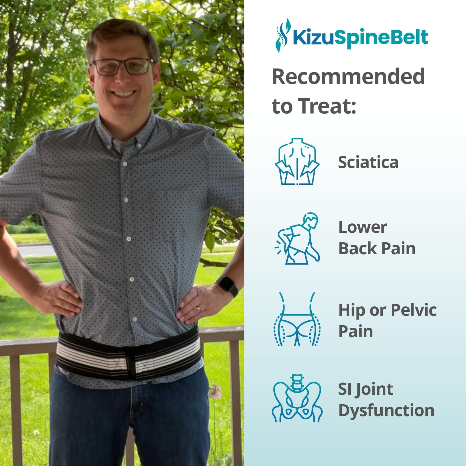 Kizu Relief Belt Sciatica Pain Relief Devices Lower Back Brace, and SI Joint …