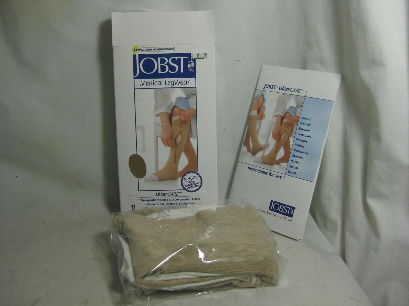 JOBST Medical Leg Wear 114489 2XLarge Beige Knee OT CL-LT Knee High w/ zipper +