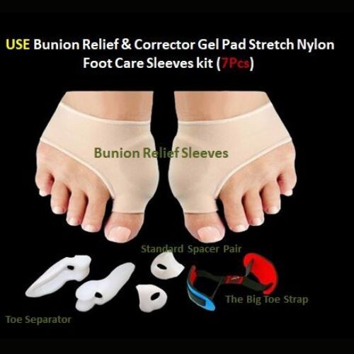 Bunion Relief & Corrector Gel Pad Stretch Nylon Foot Care Sleeves kit (7Pcs)