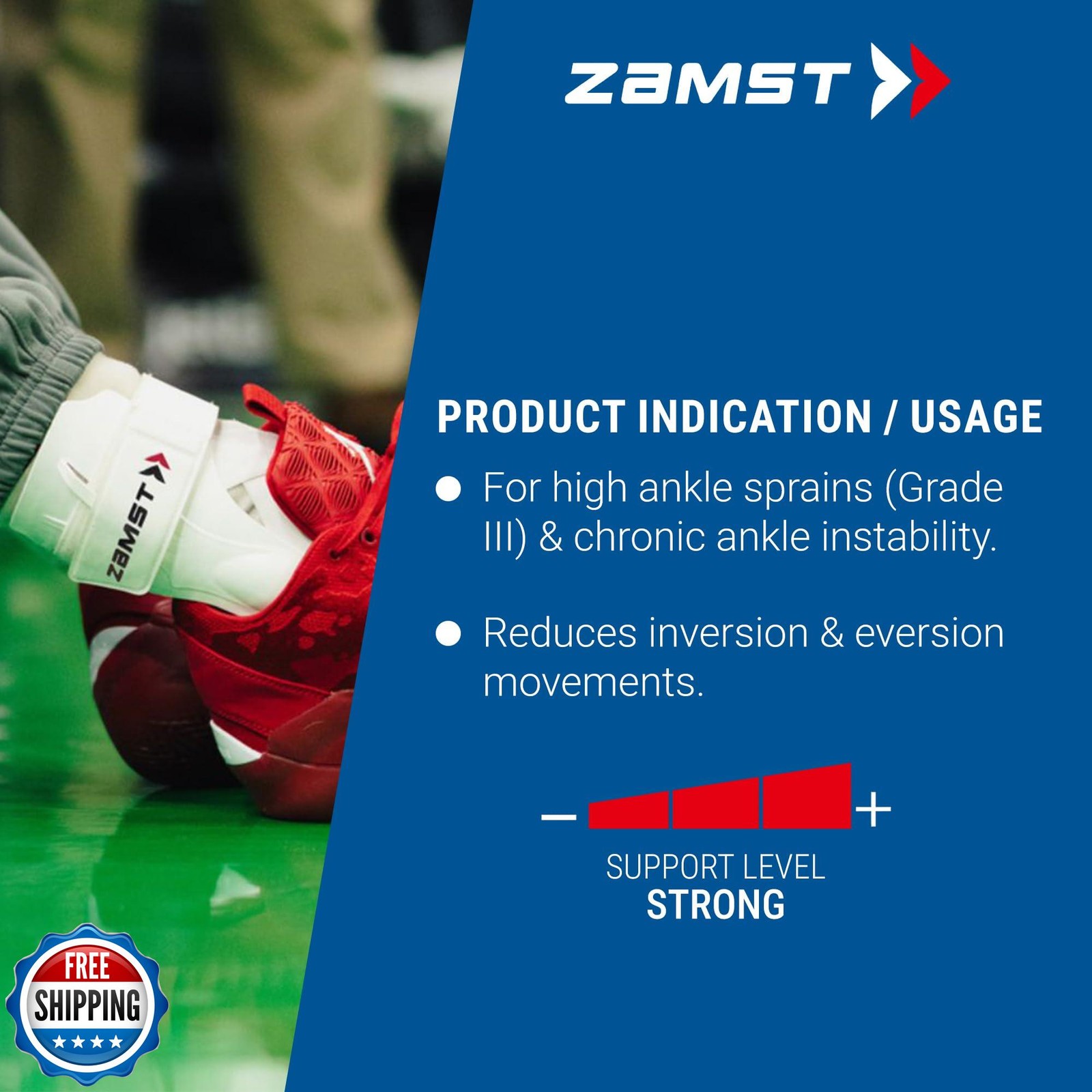 Zamst A2-DX White Ankle Brace for Sports – Breathable Sports Ankle Support fo